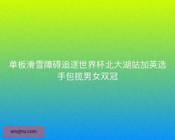 单板滑雪障碍追逐世界杯北大湖站加英选手包揽男女双冠